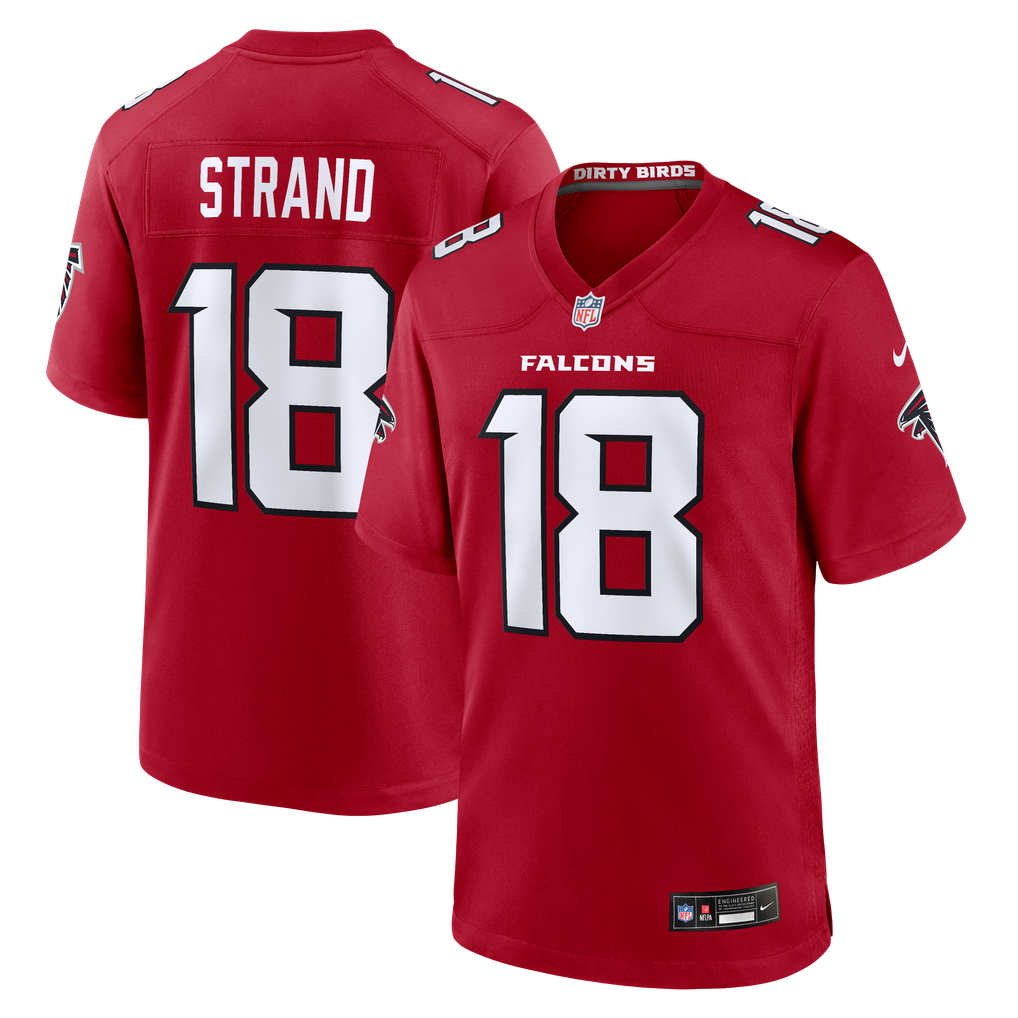Men's Atlanta Falcons Jack Strand Nike Red Team Game Jersey