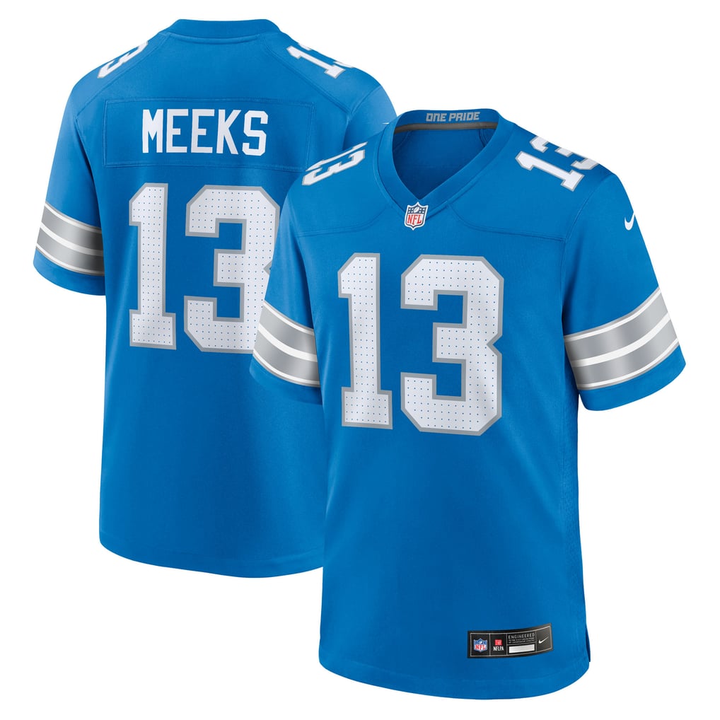 Men's Detroit Lions Jackson Meeks Nike Blue Team Game Jersey - Image 2