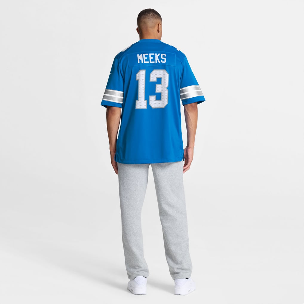 Men's Detroit Lions Jackson Meeks Nike Blue Team Game Jersey - Image 4