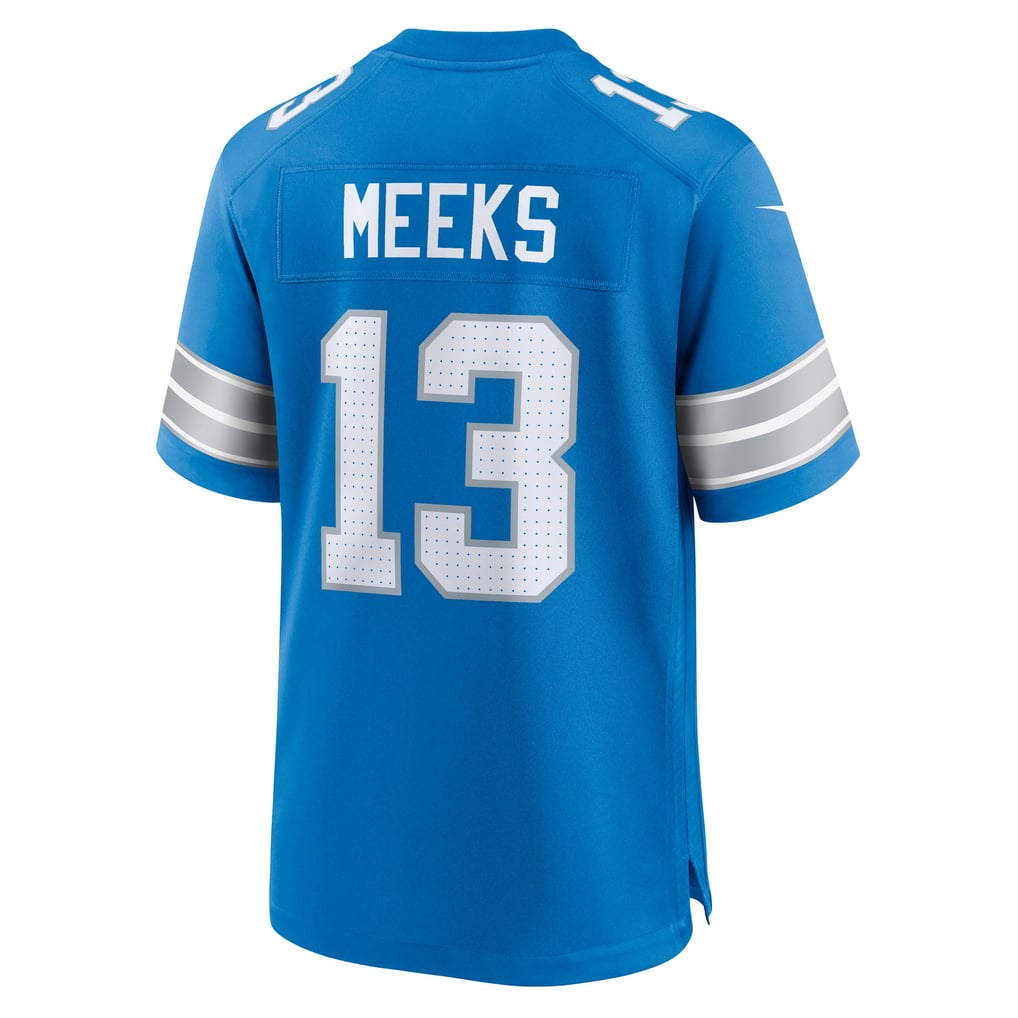Men's Detroit Lions Jackson Meeks Nike Blue Team Game Jersey - Image 6