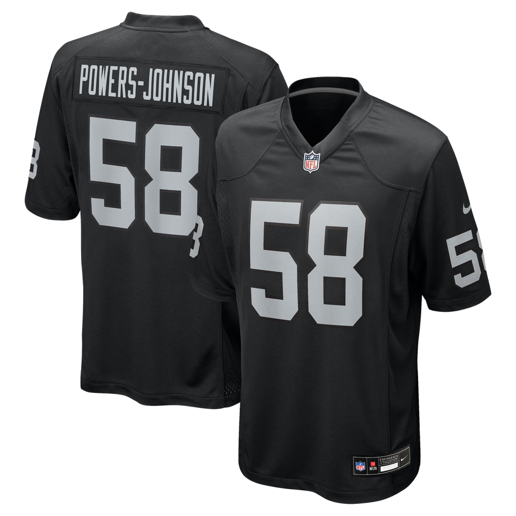 Men's Las Vegas Raiders Jackson Powers-Johnson Nike  Black Team Game Jersey - Image 2