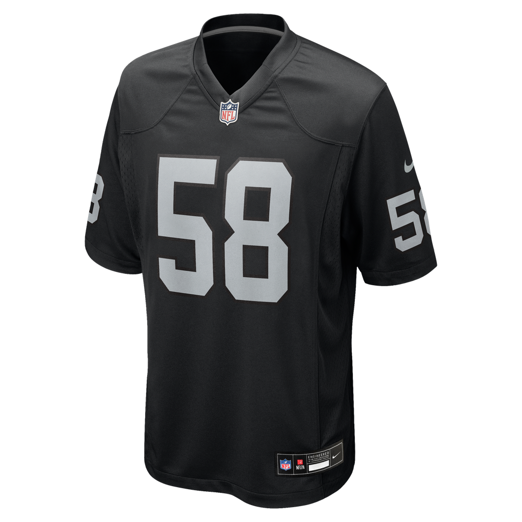 Men's Las Vegas Raiders Jackson Powers-Johnson Nike  Black Team Game Jersey - Image 3