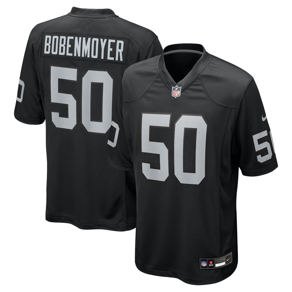 Men's Las Vegas Raiders Jacob Bobenmoyer Nike Black Game Player Jersey - Image 2