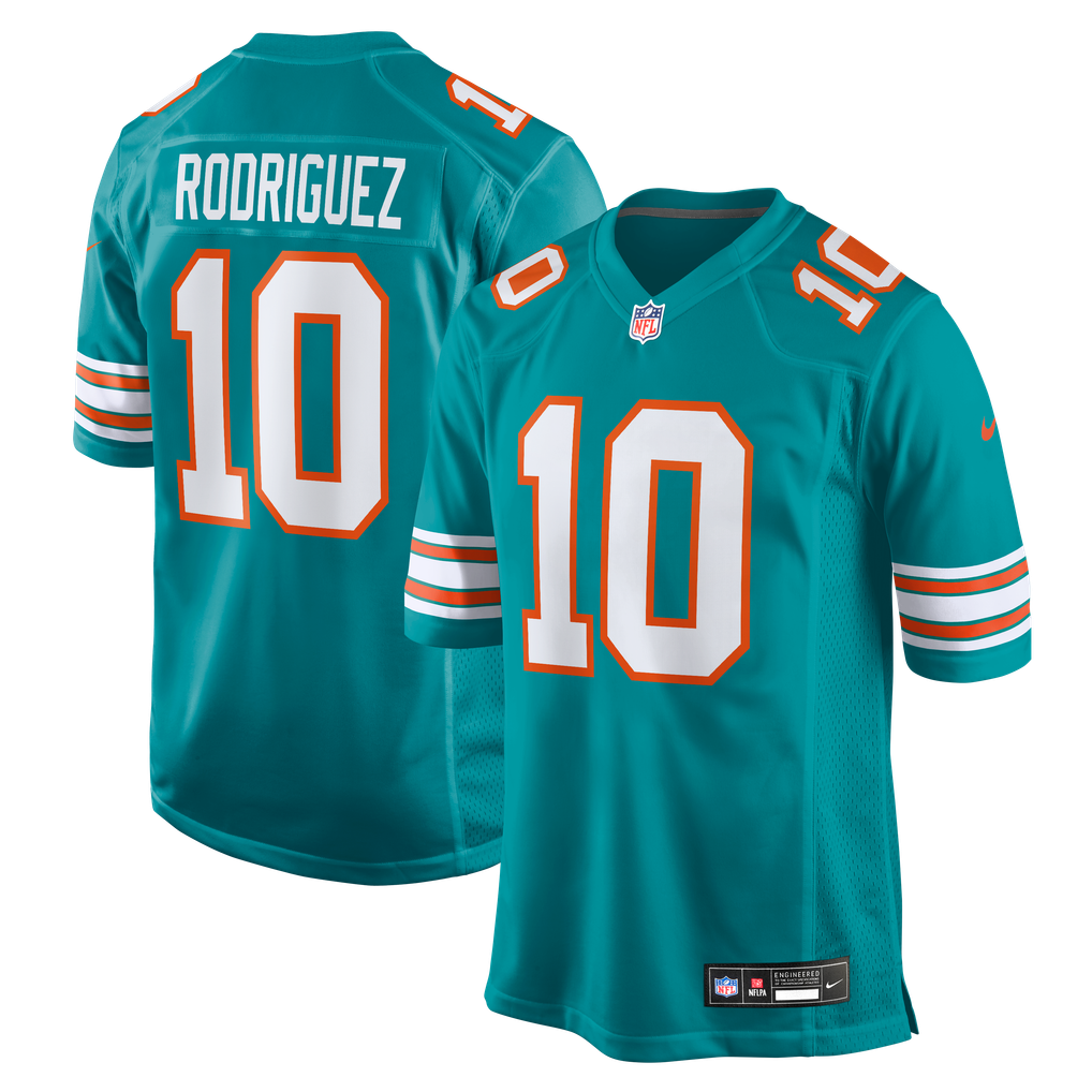 Men's Miami Dolphins Jacob Rodriguez Nike Aqua Alternate Game Jersey - Image 2