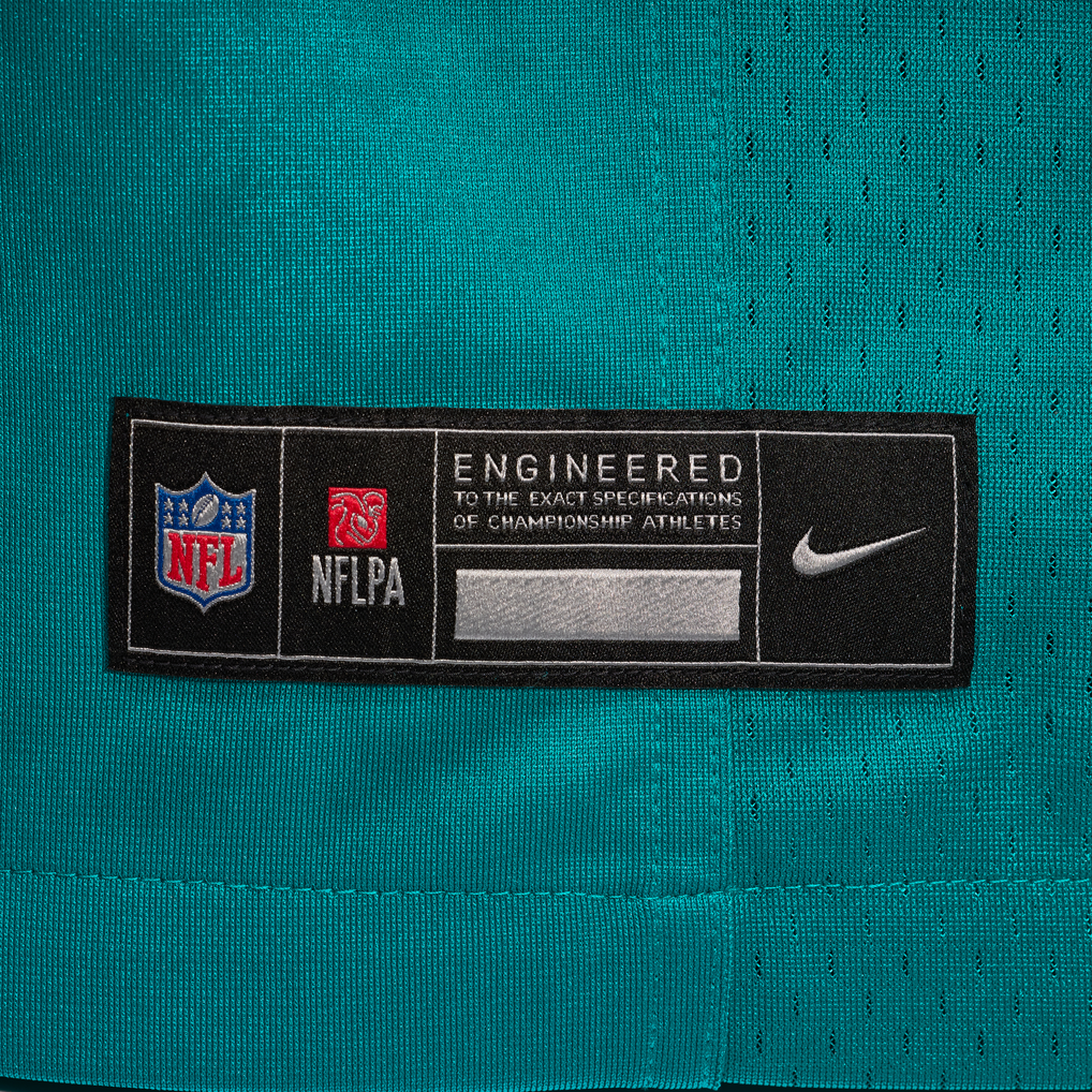 Men's Miami Dolphins Jacob Rodriguez Nike Aqua Alternate Game Jersey - Image 7