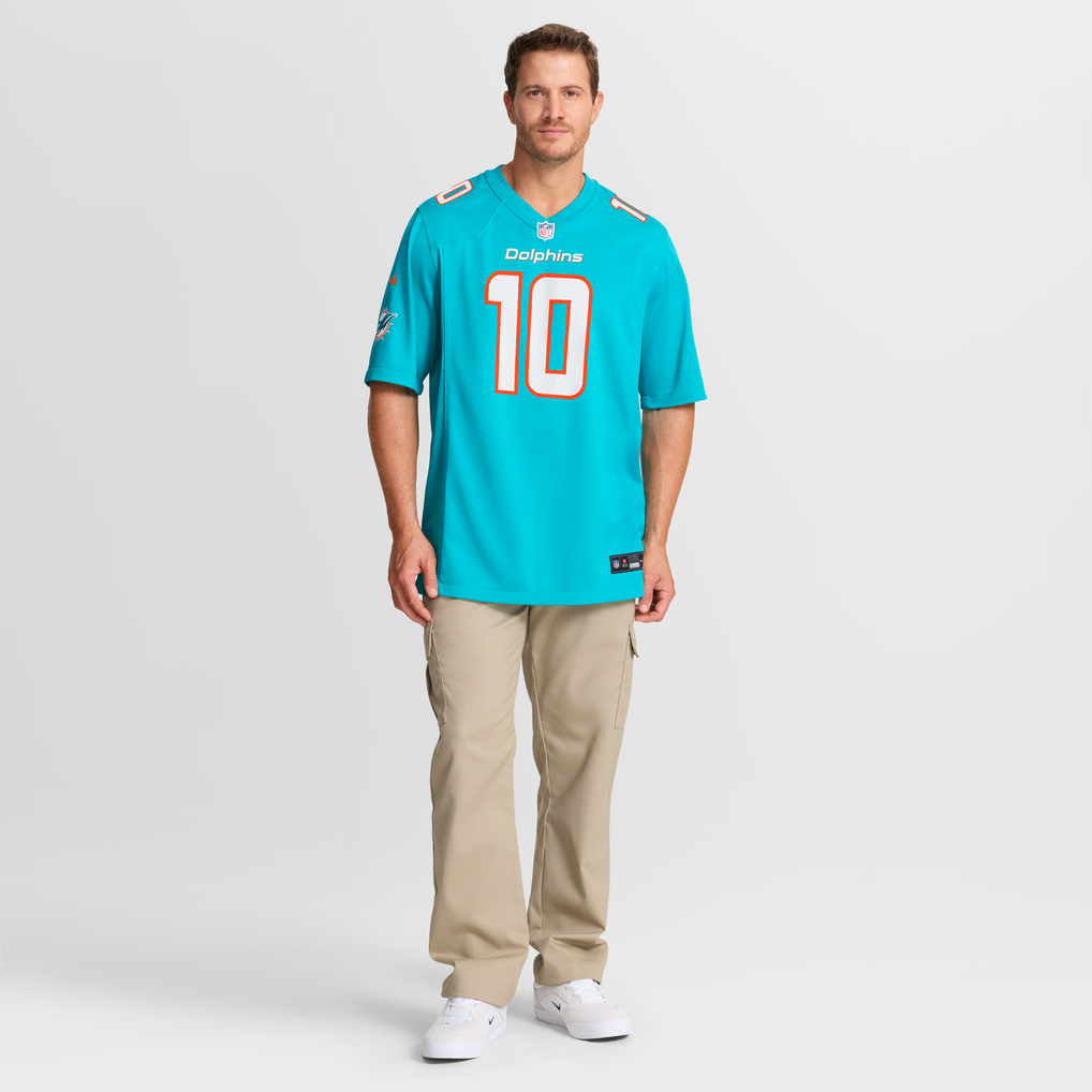 Men's Miami Dolphins Jacob Rodriguez Nike Aqua Game Jersey - Image 3