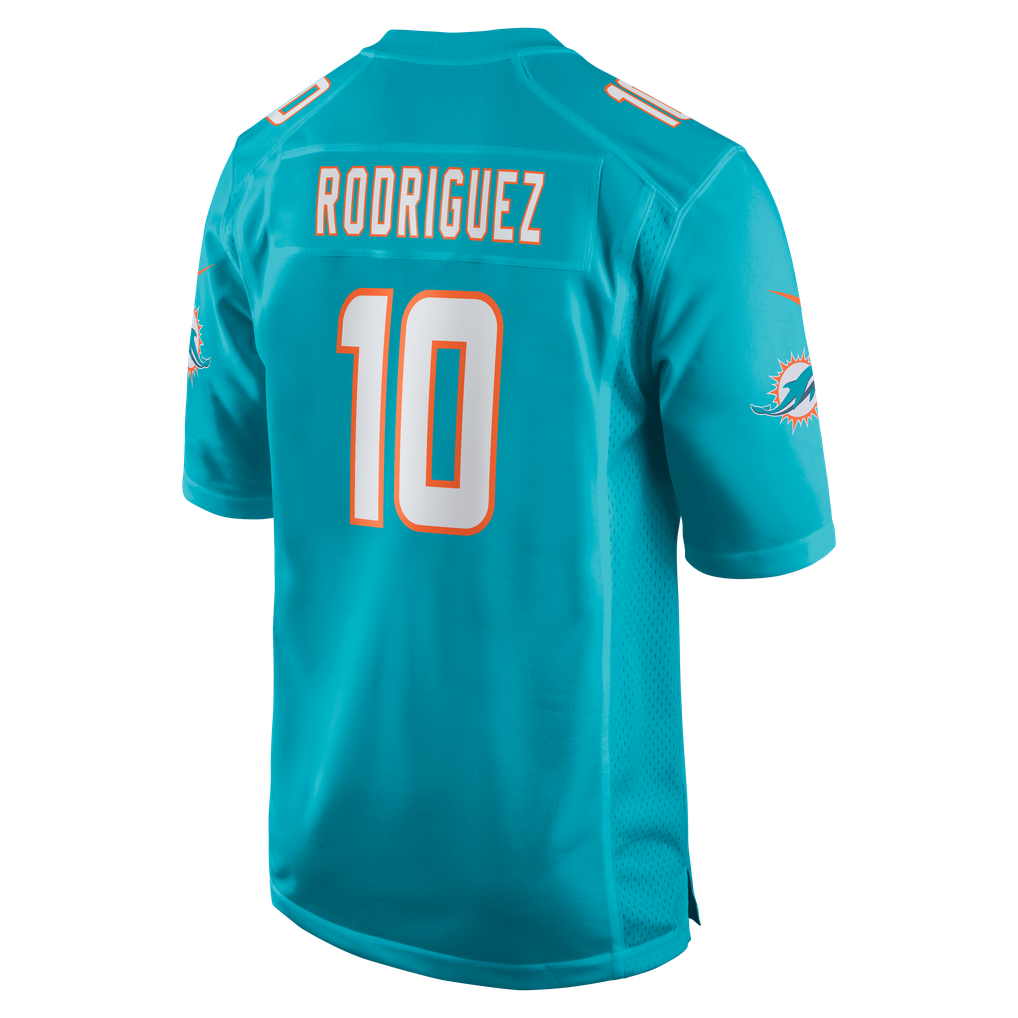 Men's Miami Dolphins Jacob Rodriguez Nike Aqua Game Jersey - Image 6