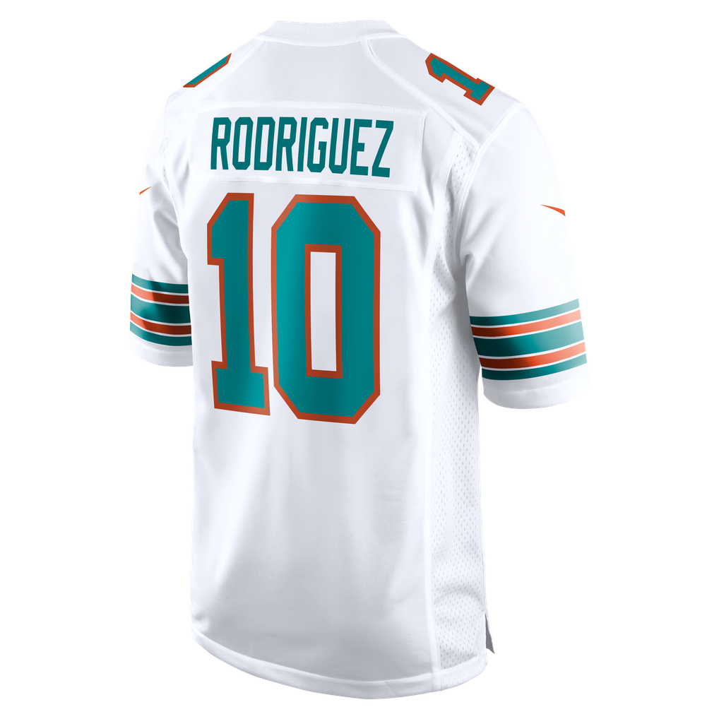 Men's Miami Dolphins Jacob Rodriguez Nike White Alternate  Game Jersey - Image 4
