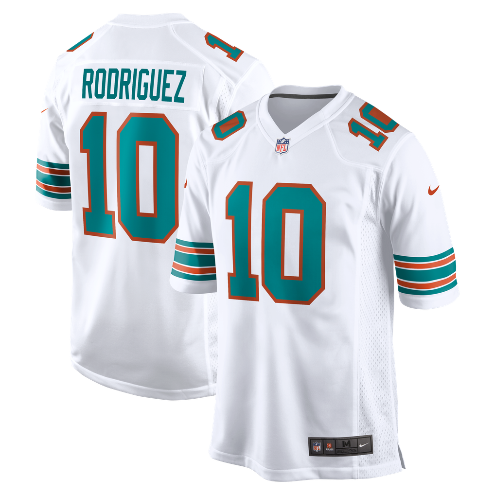 Men's Miami Dolphins Jacob Rodriguez Nike White Alternate  Game Jersey - Image 1