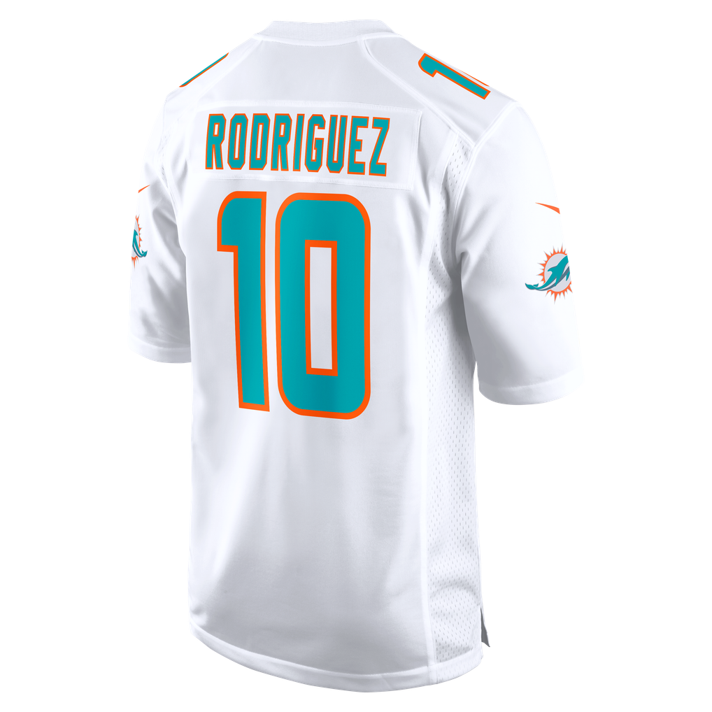 Men's Miami Dolphins Jacob Rodriguez Nike White Game Jersey - Image 4