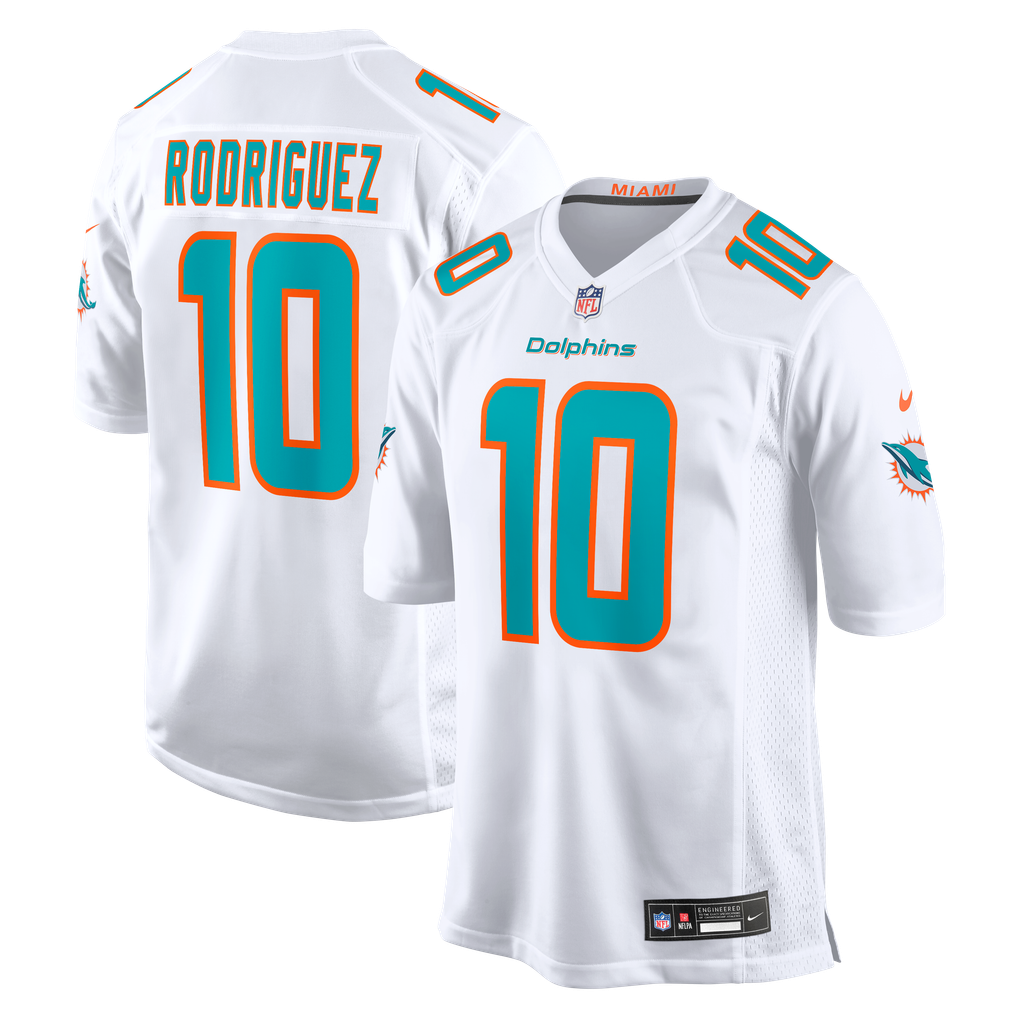 Men's Miami Dolphins Jacob Rodriguez Nike White Game Jersey - Image 1