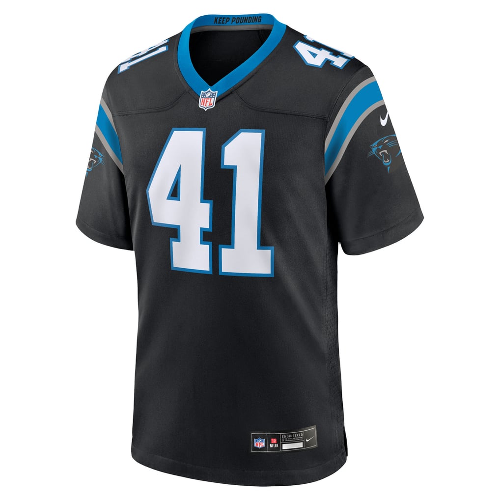 Men's Carolina Panthers Jacoby Windmon Nike Black Team Game Jersey - Image 3