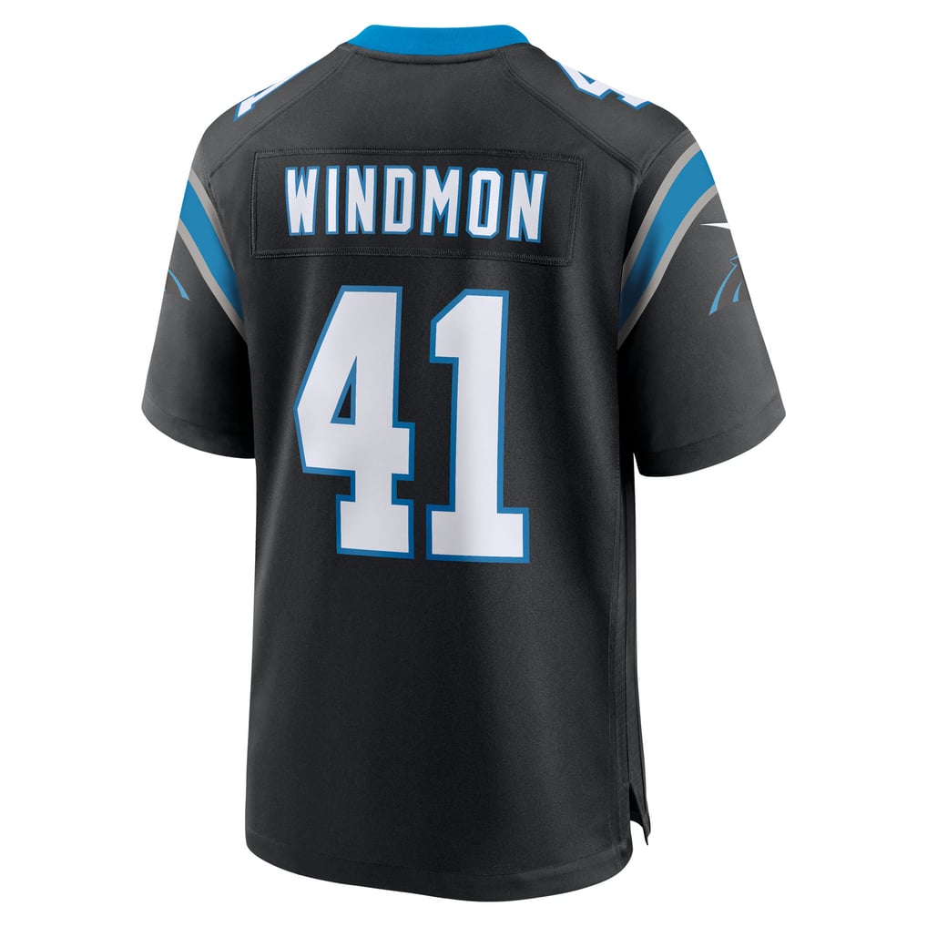 Men's Carolina Panthers Jacoby Windmon Nike Black Team Game Jersey - Image 4