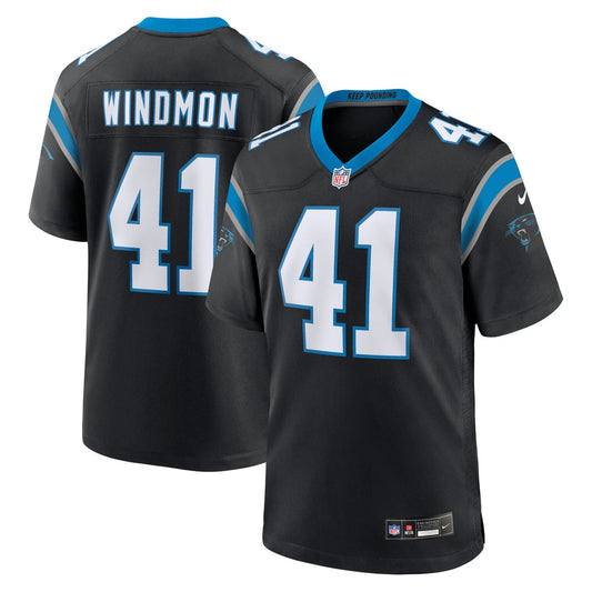 Men's Carolina Panthers Jacoby Windmon Nike Black Team Game Jersey - Image 1
