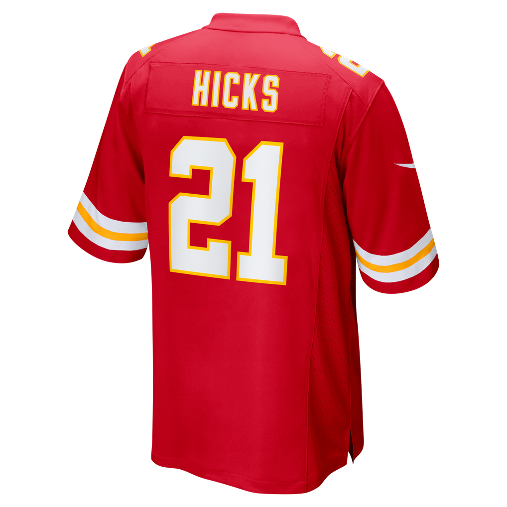 Men's Kansas City Chiefs Jaden Hicks Nike  Red  Game Jersey - Image 4