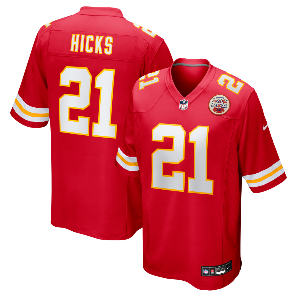 Men's Kansas City Chiefs Jaden Hicks Nike  Red  Game Jersey - Image 1
