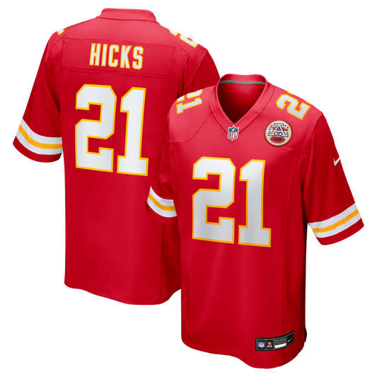 Men's Kansas City Chiefs Jaden Hicks Nike  Red  Game Jersey - Image 1