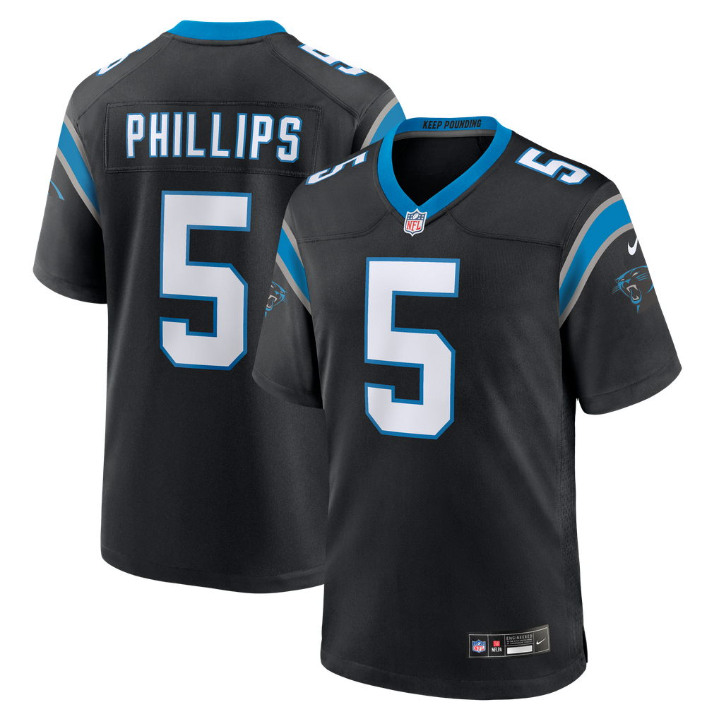 Men's Carolina Panthers Jaelan Phillips Nike Black Game Jersey - Image 1