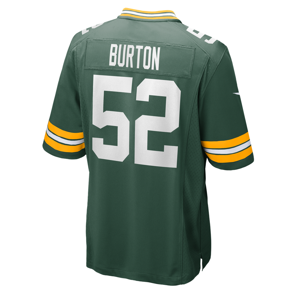 Men's Green Bay Packers Jager Burton Nike Green Team Game Jersey - Image 6