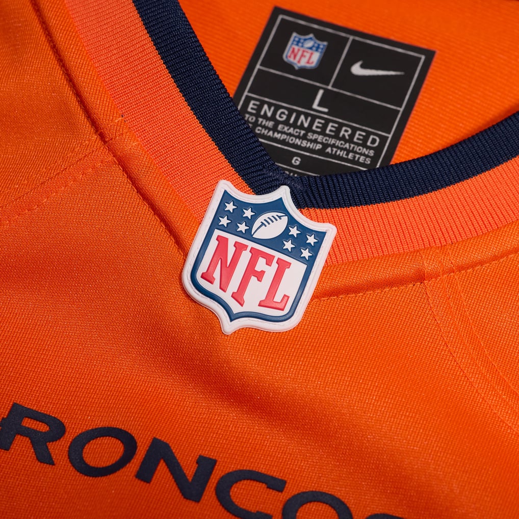 Men's Denver Broncos Jahdae Barron Nike Orange Game Player Jersey - Image 5