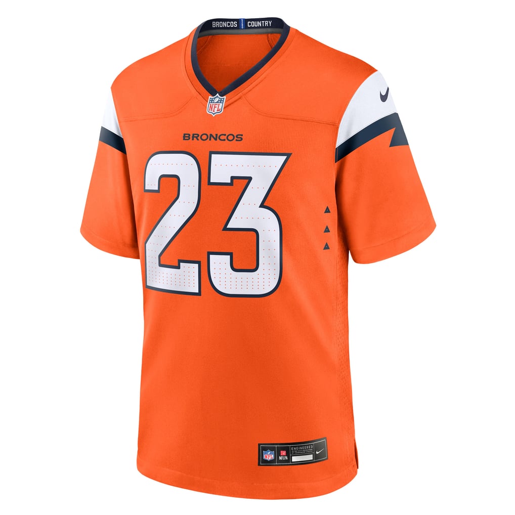 Men's Denver Broncos Jahdae Barron Nike  Orange Team Game Jersey - Image 3
