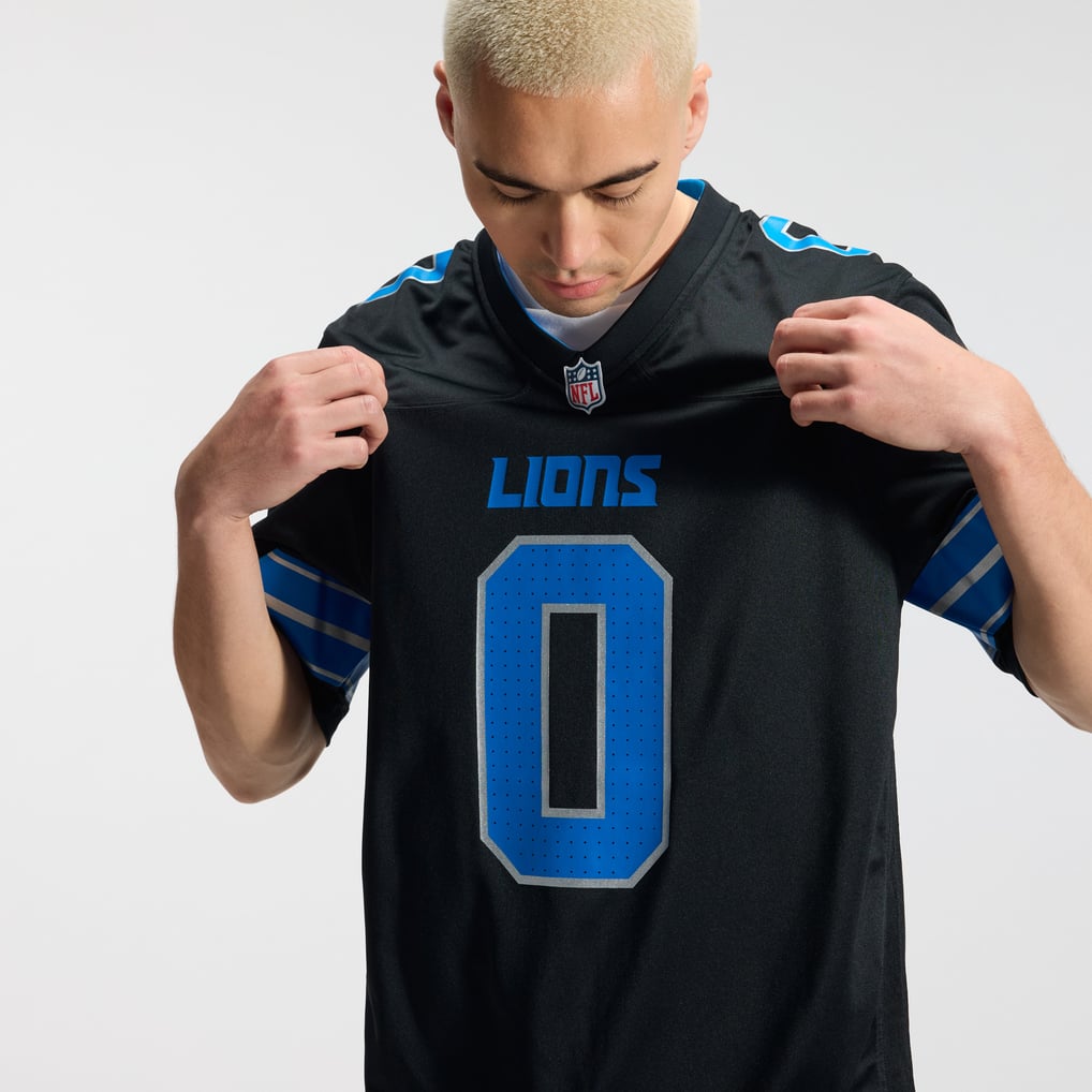 Men's Detroit Lions Jahmyr Gibbs Nike Black 2nd Alternate Game Player Jersey - Image 11