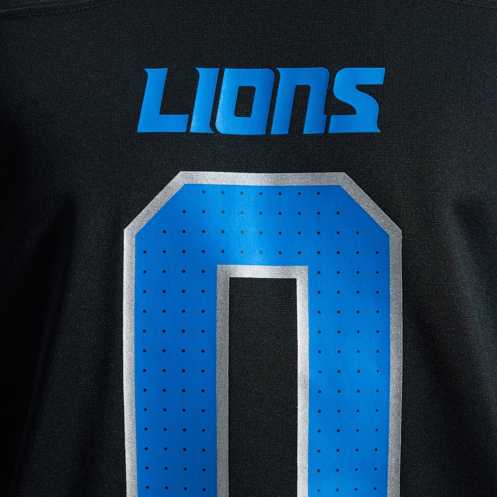 Men's Detroit Lions Jahmyr Gibbs Nike Black 2nd Alternate Game Player Jersey - Image 12