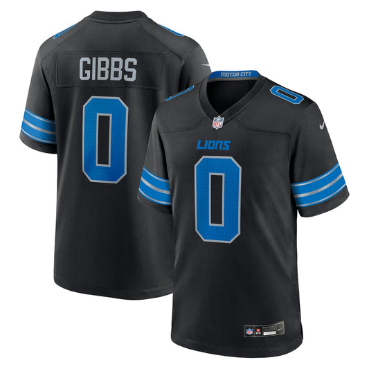 Men's Detroit Lions Jahmyr Gibbs Nike Black 2nd Alternate Game Player Jersey - Image 1