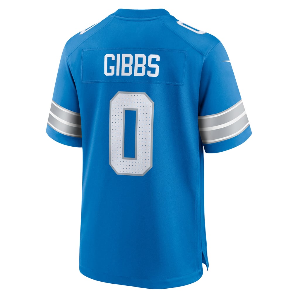 Men's Detroit Lions Jahmyr Gibbs Nike Blue Game Player Jersey - Image 4