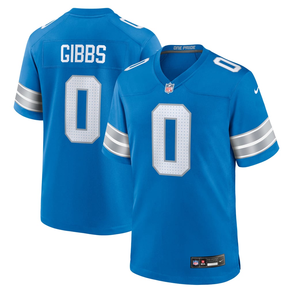 Men's Detroit Lions Jahmyr Gibbs Nike Blue Game Player Jersey - Image 1
