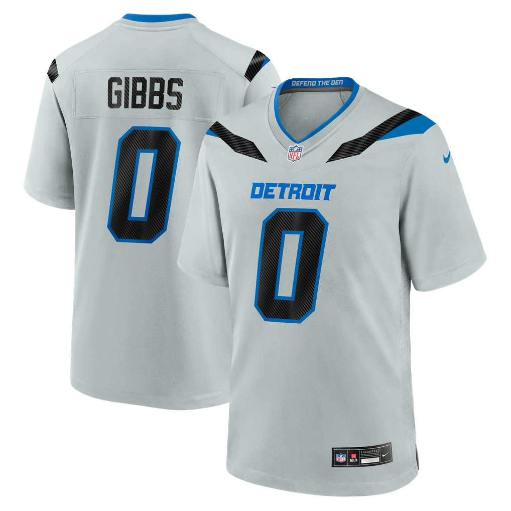 Men's Detroit Lions Jahmyr Gibbs Nike Silver 2026 Rivalries Collection Game Jersey - Image 2