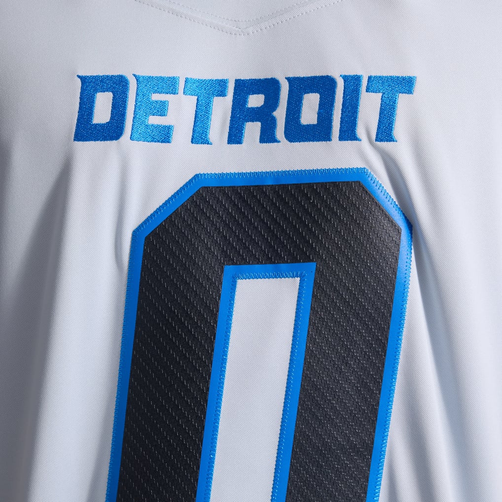 Men's Detroit Lions Jahmyr Gibbs Nike Silver 2026 Rivalries Collection Stitched Limited Jersey - Image 11
