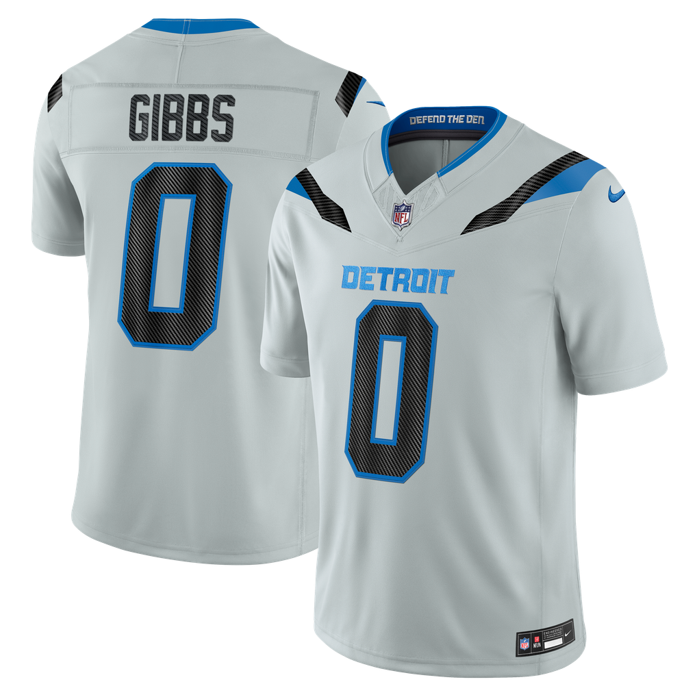 Men's Detroit Lions Jahmyr Gibbs Nike Silver 2026 Rivalries Collection Stitched Limited Jersey - Image 2