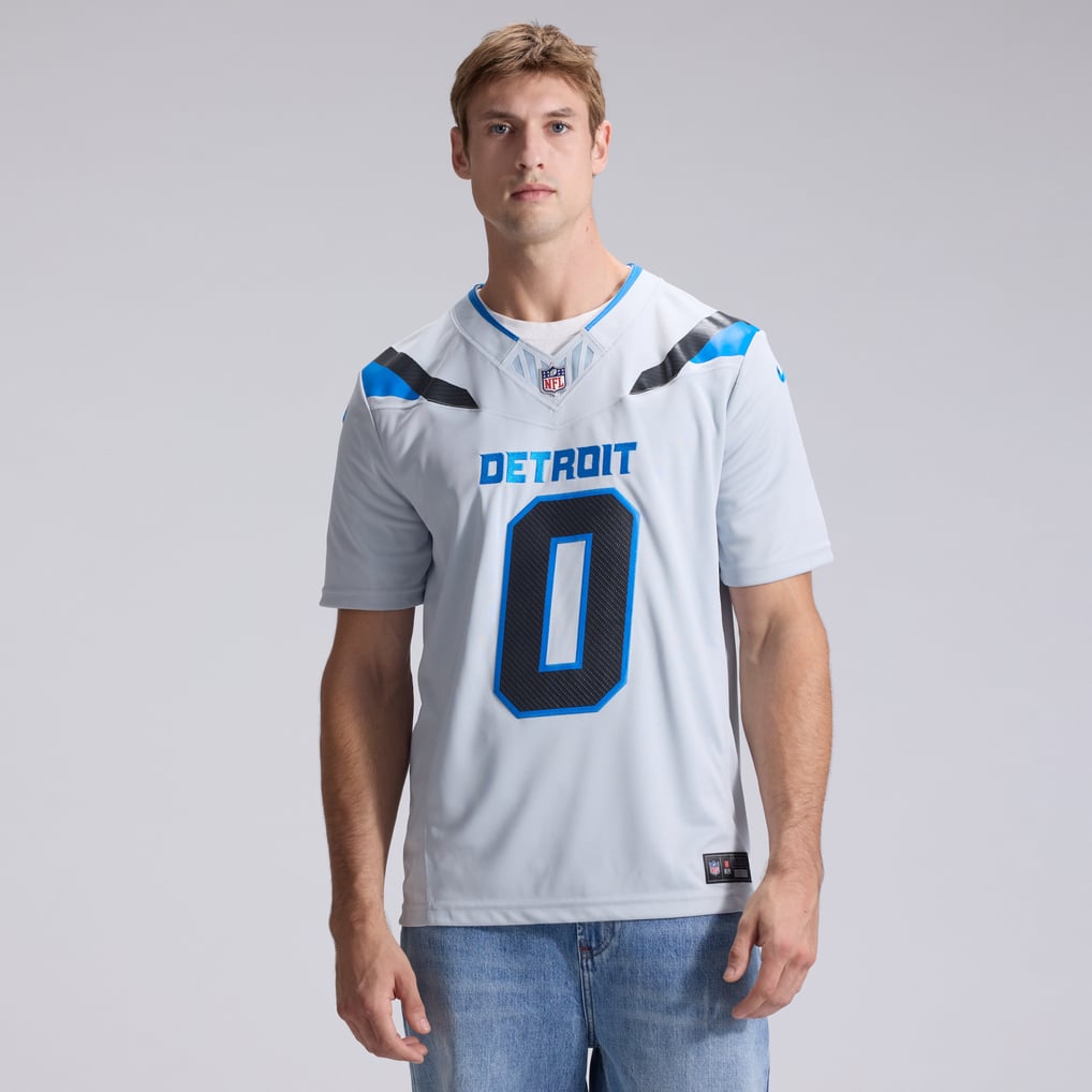 Men's Detroit Lions Jahmyr Gibbs Nike Silver 2026 Rivalries Collection Stitched Limited Jersey - Image 3