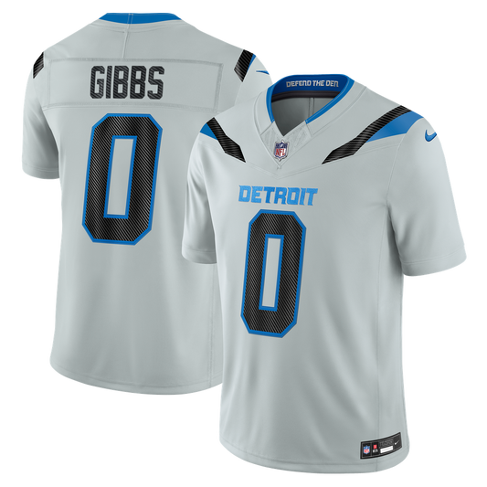 Men's Detroit Lions Jahmyr Gibbs Nike Silver 2026 Rivalries Collection Stitched Limited Jersey - Image 1