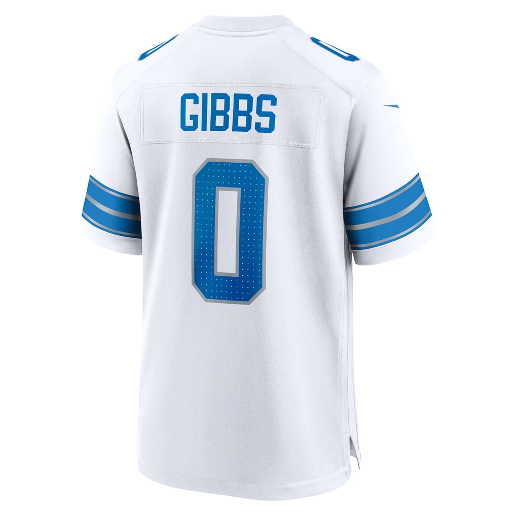 Men's Detroit Lions Jahmyr Gibbs Nike White Game Player Jersey - Image 4