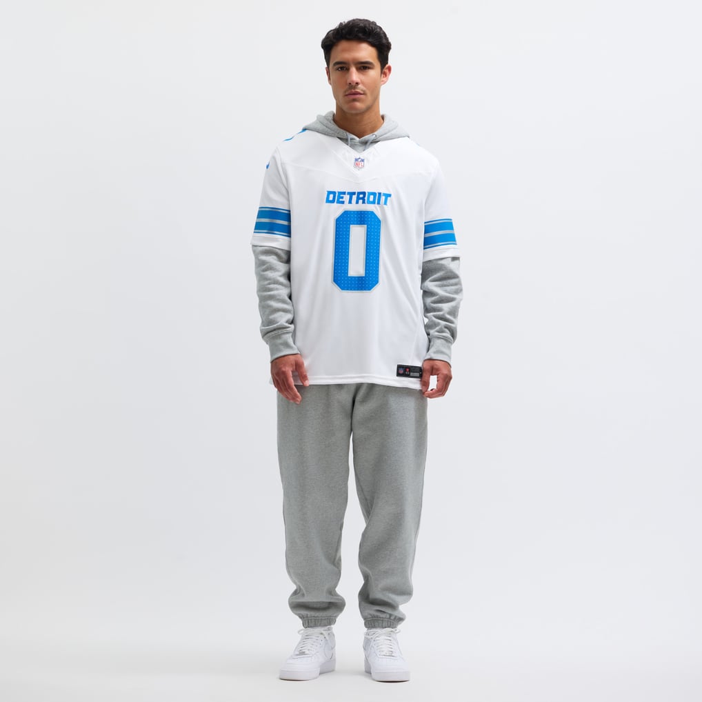 Men's Detroit Lions Jahmyr Gibbs Nike White Vapor F.U.S.E. Limited Jersey - Image 7