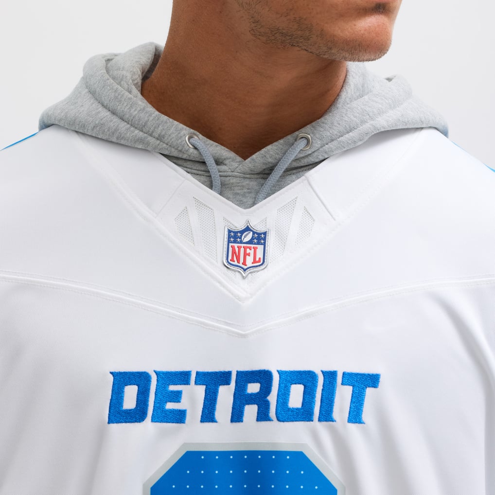 Men's Detroit Lions Jahmyr Gibbs Nike White Vapor F.U.S.E. Limited Jersey - Image 8