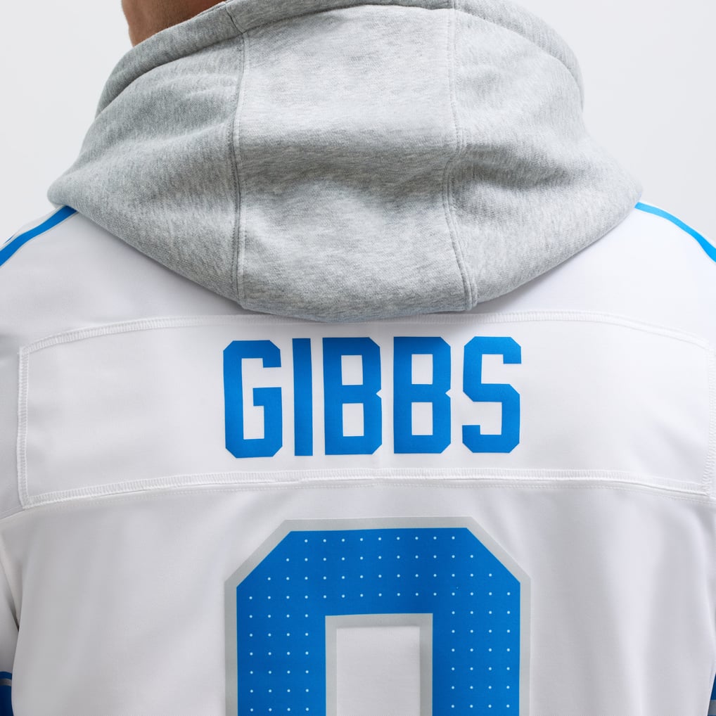 Men's Detroit Lions Jahmyr Gibbs Nike White Vapor F.U.S.E. Limited Jersey - Image 9