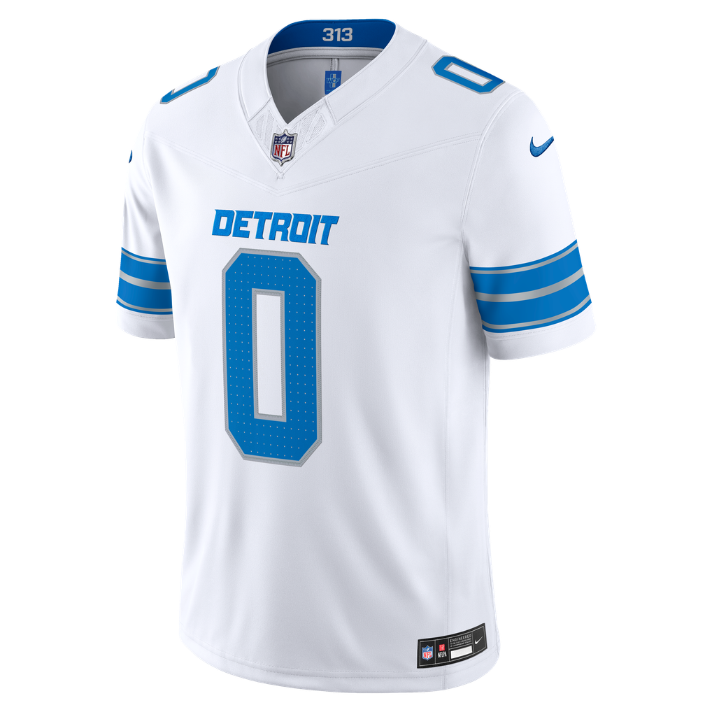 Men's Detroit Lions Jahmyr Gibbs Nike White Vapor F.U.S.E. Stitched Limited Jersey - Image 3