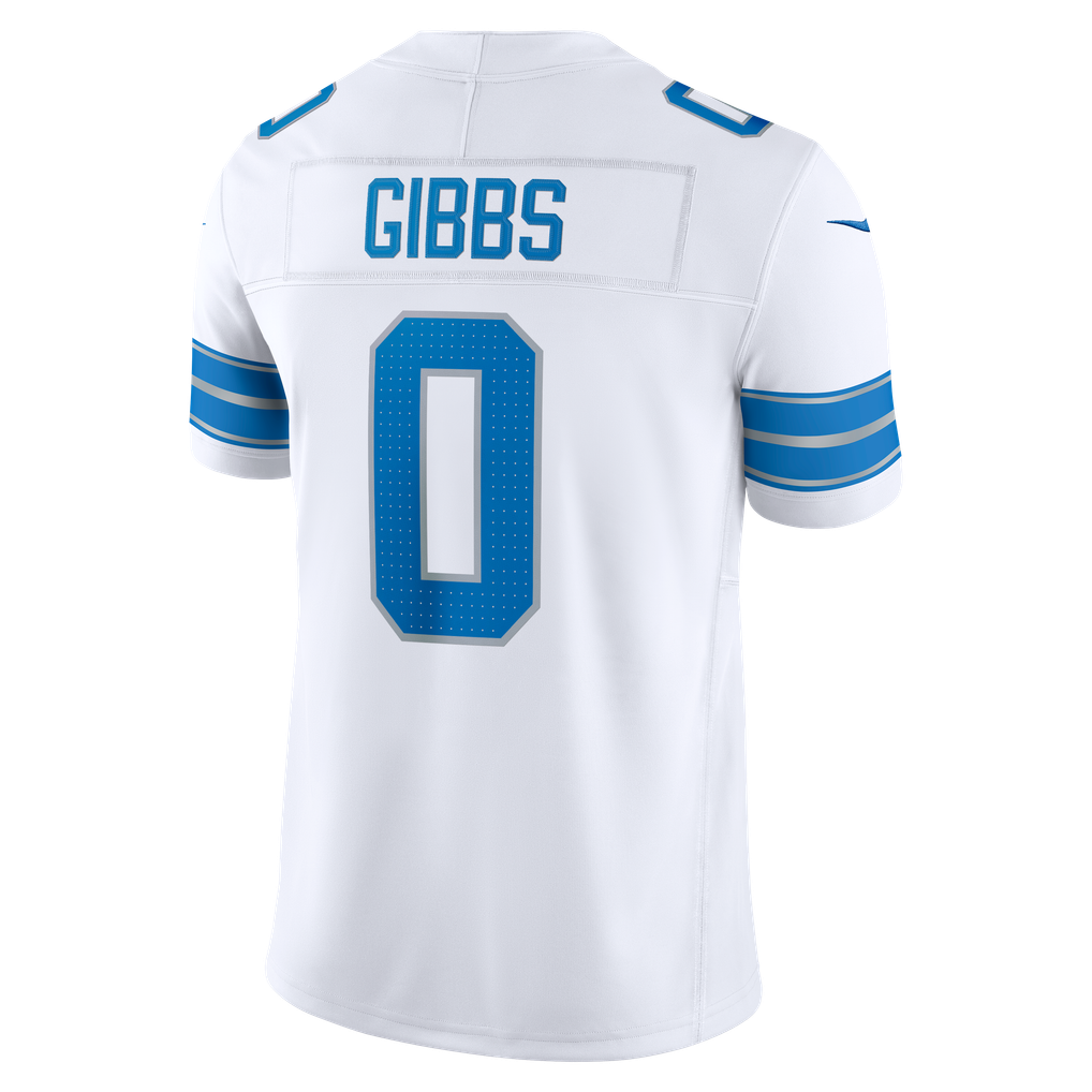 Men's Detroit Lions Jahmyr Gibbs Nike White Vapor F.U.S.E. Stitched Limited Jersey - Image 4
