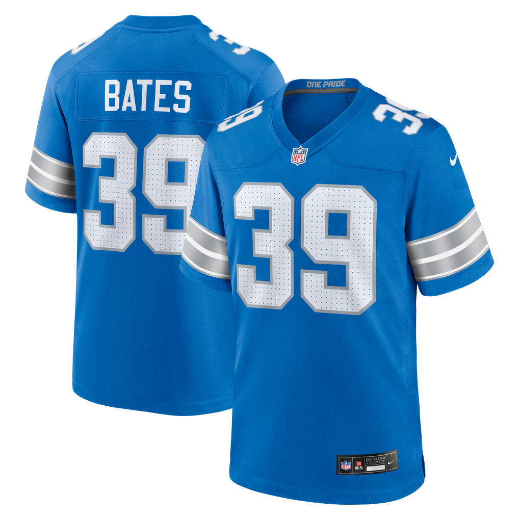 Men's Detroit Lions Jake Bates Nike  Blue Team Game Jersey - Image 2
