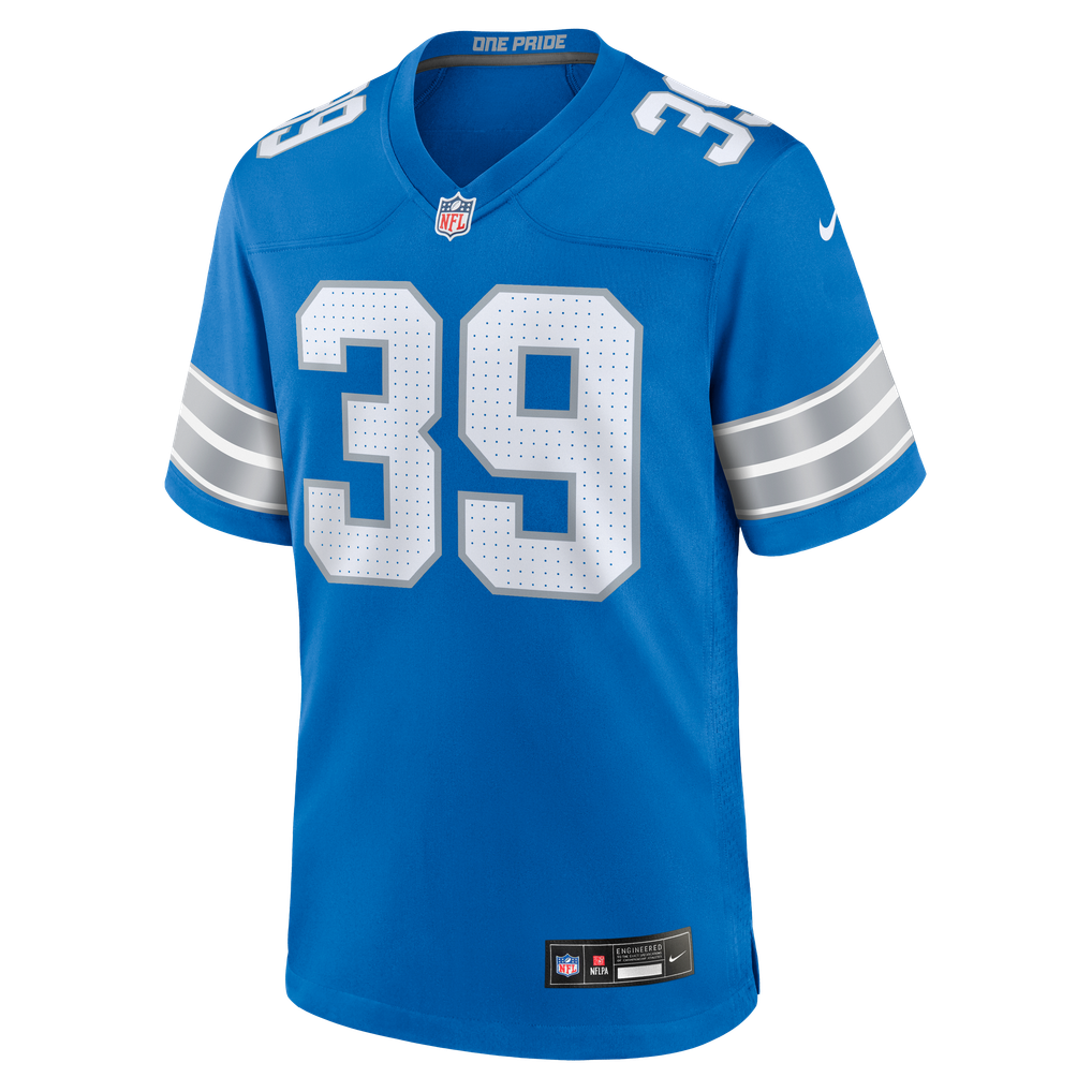 Men's Detroit Lions Jake Bates Nike  Blue Team Game Jersey - Image 3