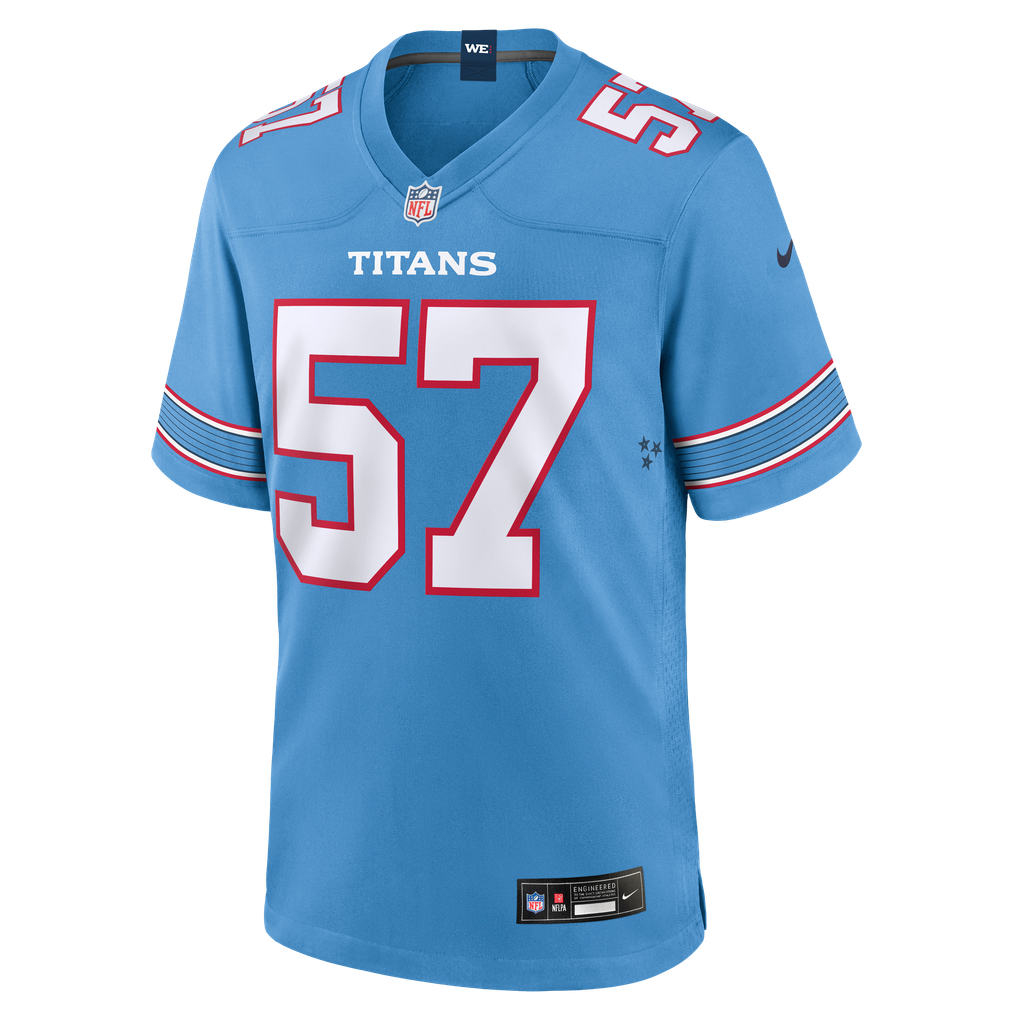 Men's Tennessee Titans Jake Martin Nike Light Blue Team Game Jersey - Image 3
