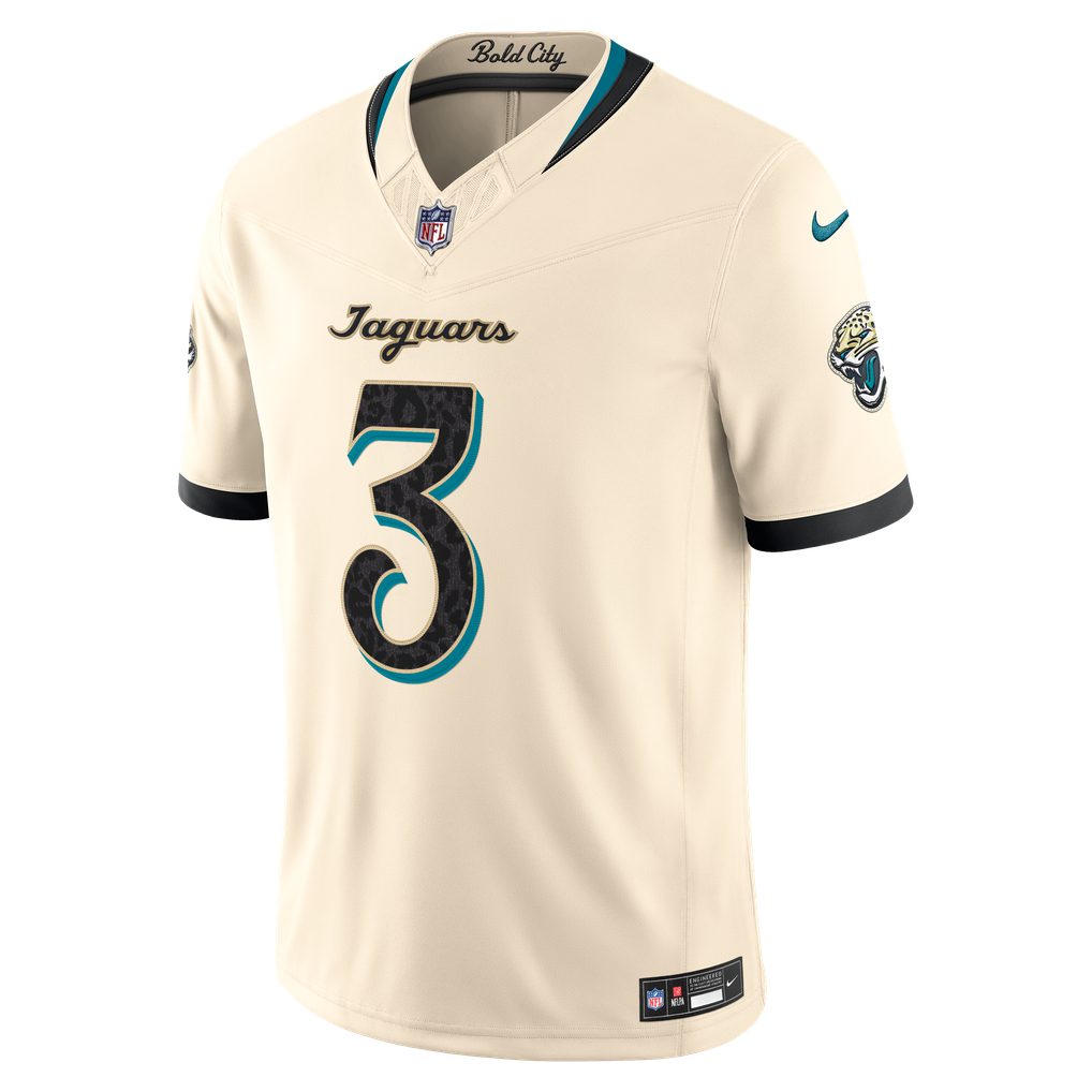 Men's Jacksonville Jaguars Jakobi Meyers Nike Natural 2026 Rivalries Collection Stitched Limited Jersey - Image 3
