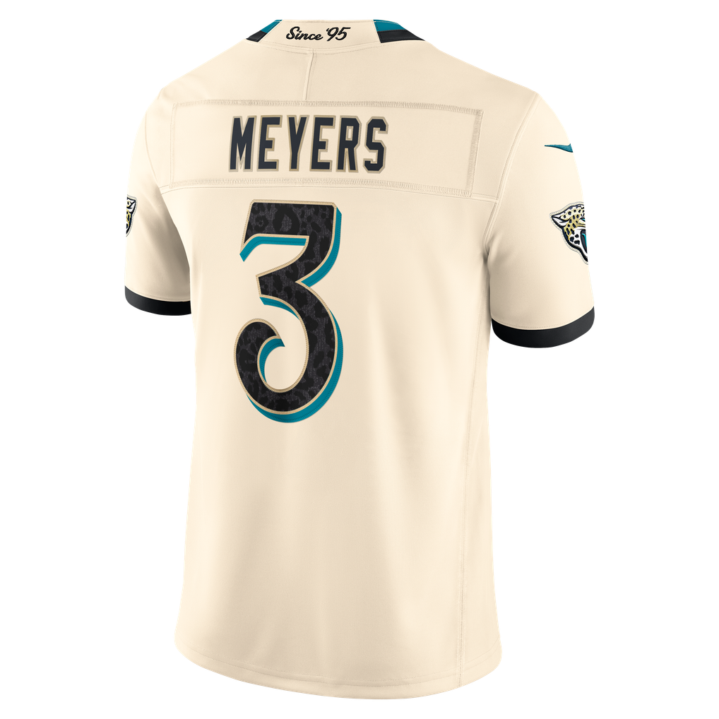 Men's Jacksonville Jaguars Jakobi Meyers Nike Natural 2026 Rivalries Collection Stitched Limited Jersey - Image 4