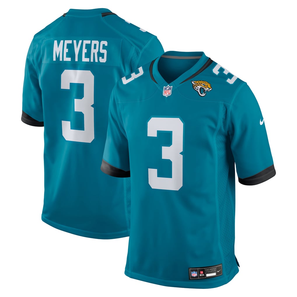 Men's Jacksonville Jaguars Jakobi Meyers Nike  Teal Team  Game Jersey - Image 2