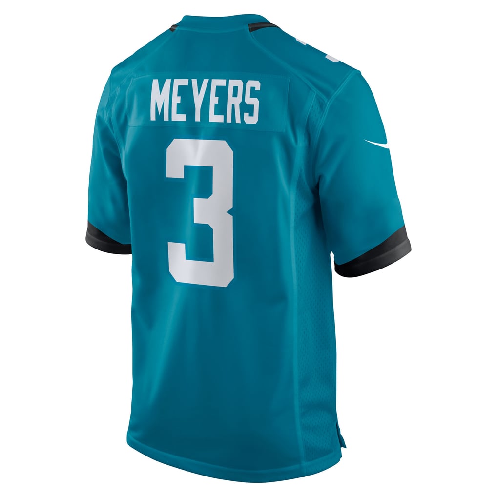 Men's Jacksonville Jaguars Jakobi Meyers Nike  Teal Team  Game Jersey - Image 4