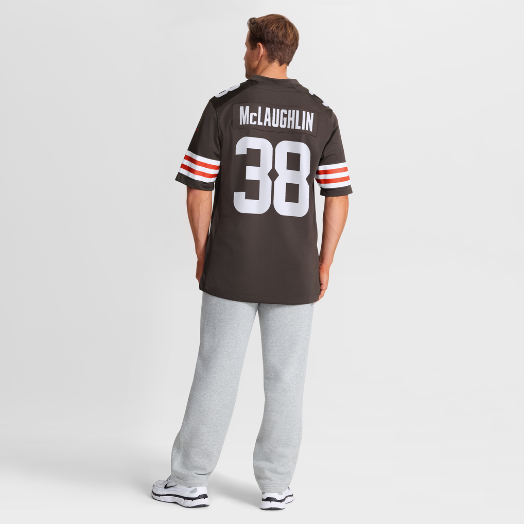 Men's Cleveland Browns Jaleel McLaughlin Nike Brown Team Game Jersey - Image 4