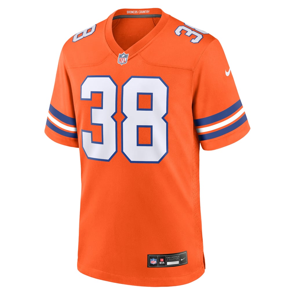 Men's Denver Broncos Jaleel McLaughlin Nike Orange Mile High Collection 1977 Throwback Player Game Jersey - Image 3